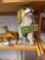 Dog decor, rock band drum sticks, 4 wall shelves with glass