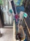 Laundry hamper with canes, and mops