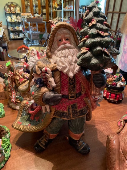 Fitz and Floyd Classic Christmas Holiday Pine Santa figurine