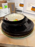 3 bowls, platter, 3 chargers