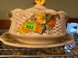 Large soup tureen with platter and ladle