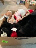 Box with stuffed animals and TY Beanie Babies