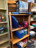Wood shelves approximately 68 inches tall x 281/2 inches wide x 131/2 inches deep shelves only