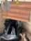 Wooden flag, bag of American flags
