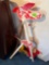 Vintage childrens clothing, rack, toy rifle 37 inches, cabbage patch doll, Sesame Street musical