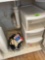 Plastic organizing bins, tools, blood pressure reader, stethoscope