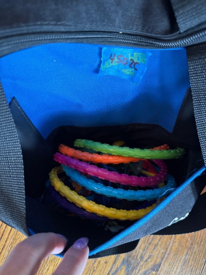 Tote with toys
