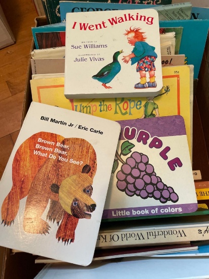 Box of books, see photos for titles and authors. Mostly childrens books