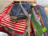 Book bag backpack fanny pack, vintage wire rack