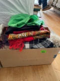 Box of scarfs, and a sweater