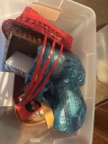 Tote with baskets and other misc items