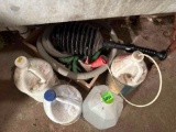 Plunger, hose, and chemicals