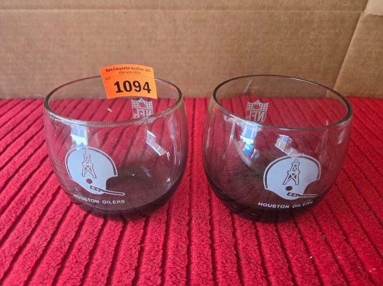 Set of 2, Houston Oilers Coctail Glasses. NFL.