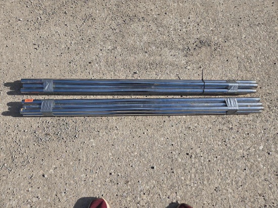 2 Bundles of 6, HD, 1 inch X 4Ft Chrome Shelf Rods. All one Money.