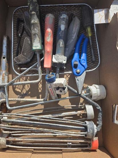 Box of Assorted Tools and Hardware.