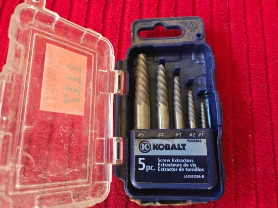 5 Piece Set of Kobalt Screw Extractors. Tools.