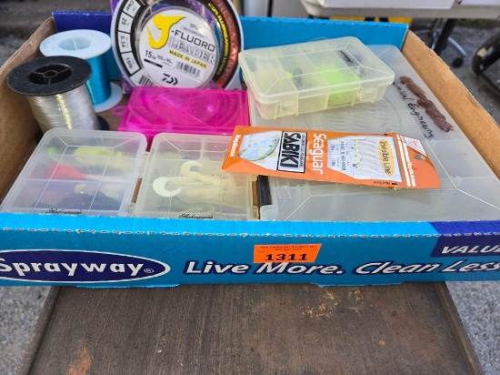 Box of Assorted Fishing and Tackle.
