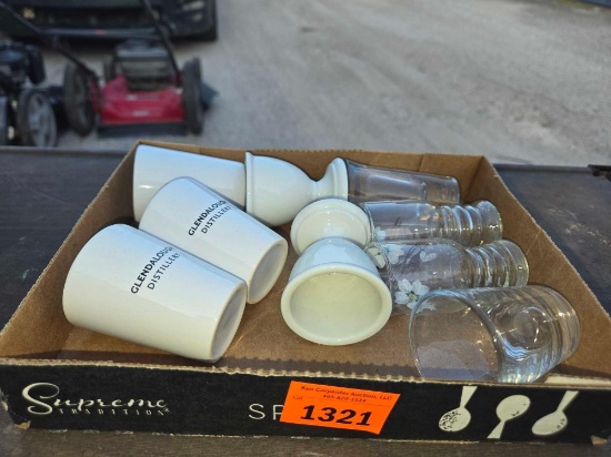 Box of Assorted Shot Glasses.