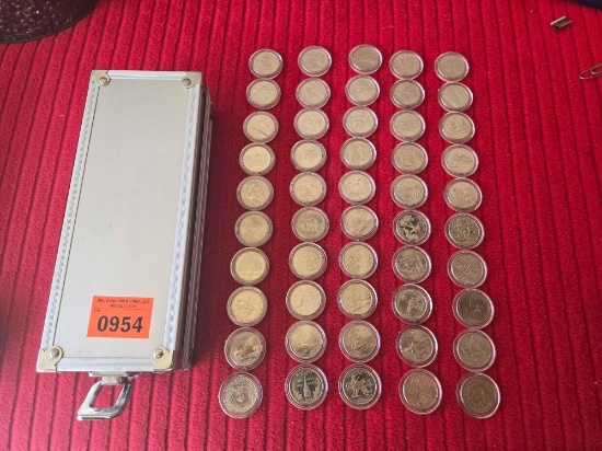 50 United States State Quarter Set. Uncirculated, Sealed Individually in Acrylic Cases, with Hard