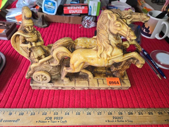 Vintage Roman Chariot Statue. Resin/Stone?