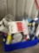 cleaner ; chemicals ; blue tub