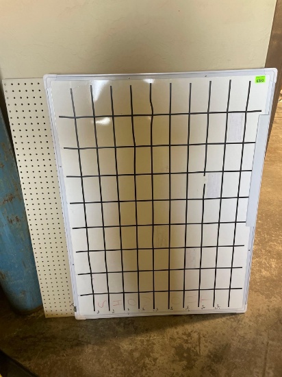 white board; peg boards