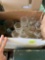 Box of various size and color glasses