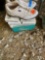 Small coleman ice chest with golf balls, 4 boxes of golf balls, mens golf shoes size 10