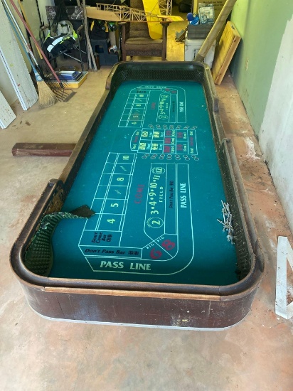 Craps table measurements in photo buyer to bring help to load