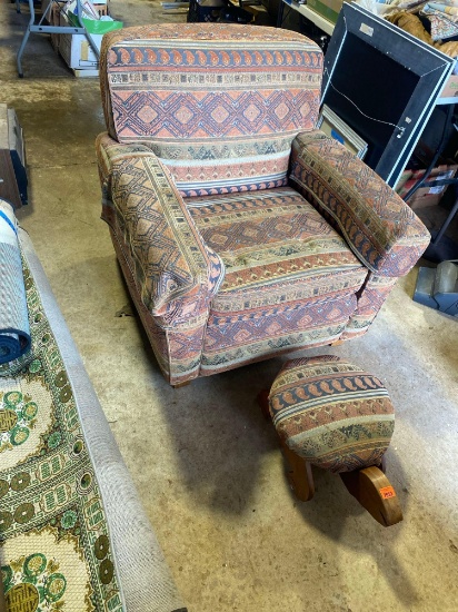 Chair with turtle foot stool
