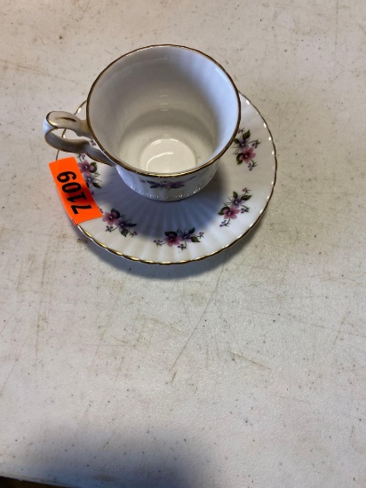 Decorative Tea cup and saucer Made in England Bone china
