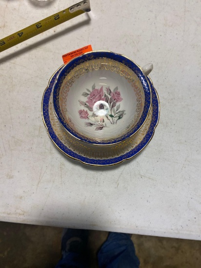 Decorative Tea cup and saucer Made in England Bone china