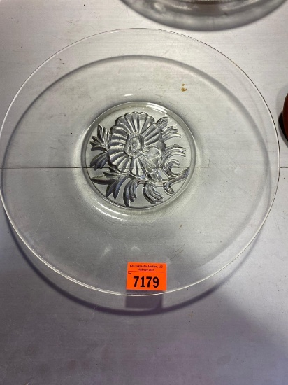 Decorative glass serving plate