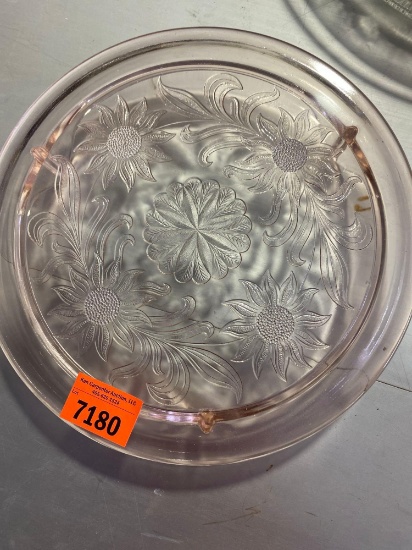 Decorative glass serving plate