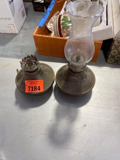 Hurricane lamp and a base