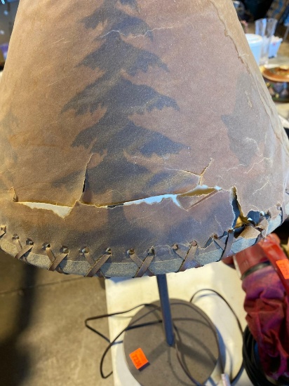 Vintage decorative lamp Tear in lampshade in pictures