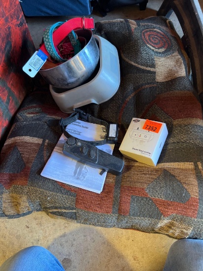 Smart bark collar, dog bowls, and other various dog items