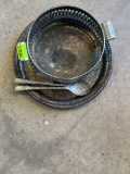 Silver plated serving platter with serving wear, and silver plated casserole holder