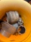 Metal couplers in gallon bucket