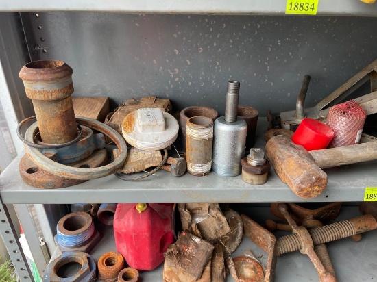 Lot contains items on shelf, various oilfield items Buyer responsible loading and moving