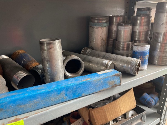 Lot contains items on shelf, various oilfield items Buyer responsible loading and moving