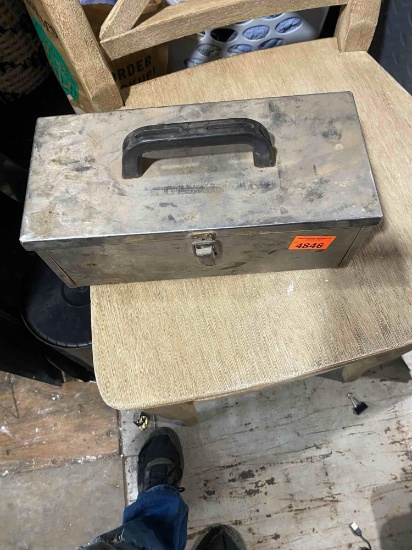 Metal toolbox with spacers of some type