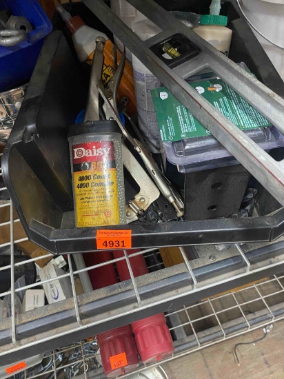 Adjustable post base, BB's, wood glue, level and other hardware items