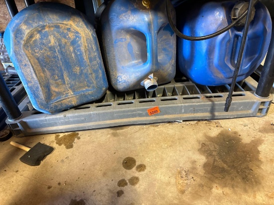 Empty blue containers
