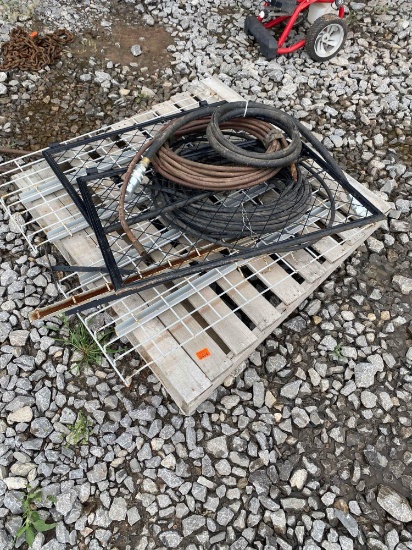 Pallet with misc hoses and other items