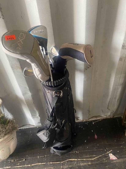 Golf clubs and bag