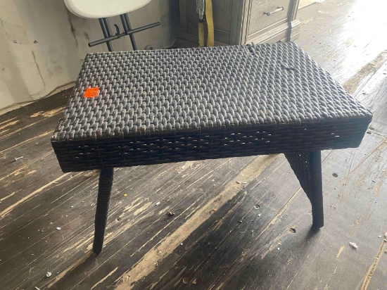 Small folding wicker table measurements in photos