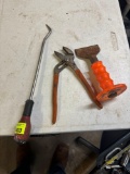 Pliers, brick chisel and pick tool