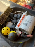 Casters, wix oil filter, caulk, Skilz balls, scraper and broom head and more