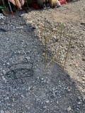 Metal stand base and hose hanger